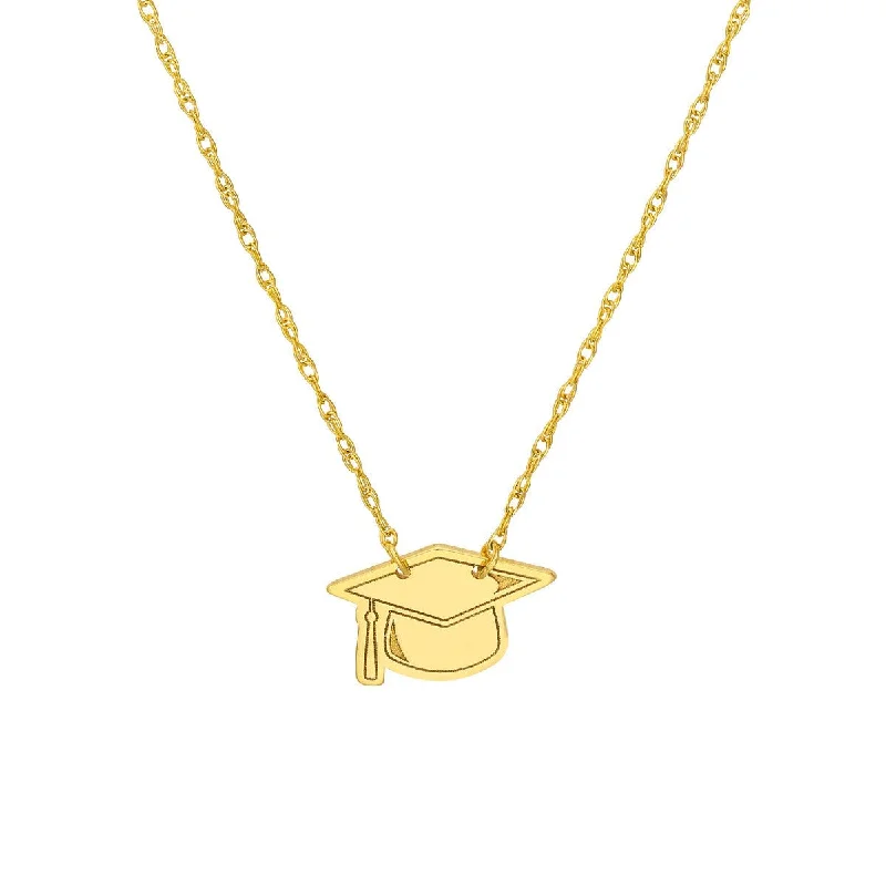 Plain cross necklaces-14K Yellow Gold So You Graduation Cap Necklace