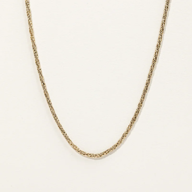 Satin gold necklaces-Yellow Gold Wheat Chain | 33"|