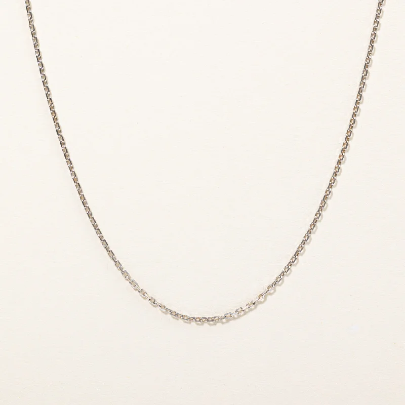 Shiny pearl necklaces-18k White Gold Oval Rolo Chain | 20" |