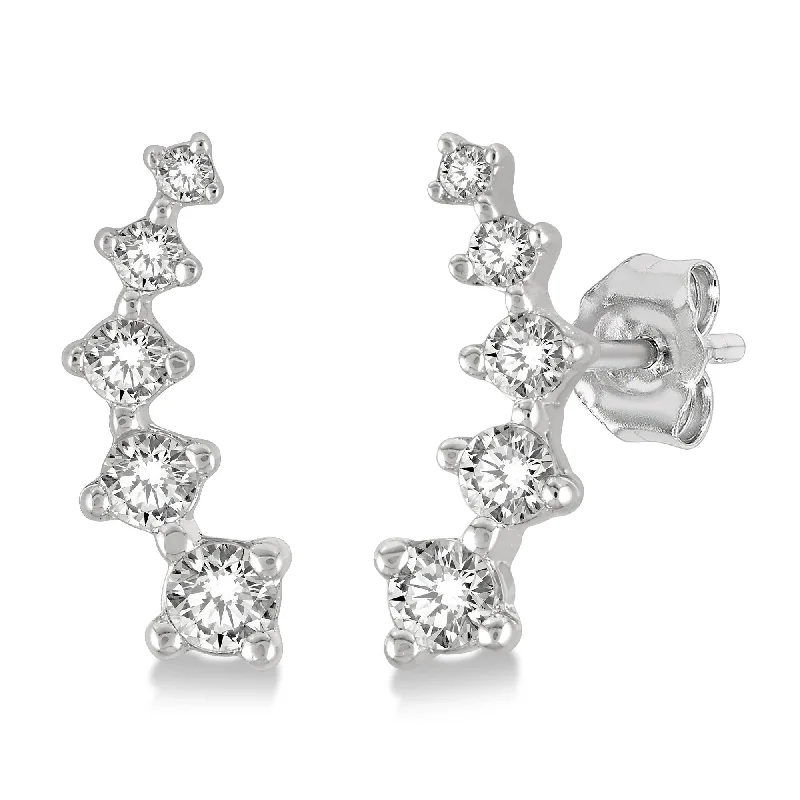 Square stud earrings-Ashi .10ctw Diamond Climber Earrings