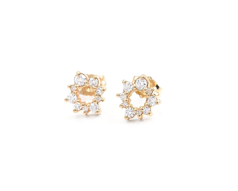 Vintage clip earrings-Fleur Studs