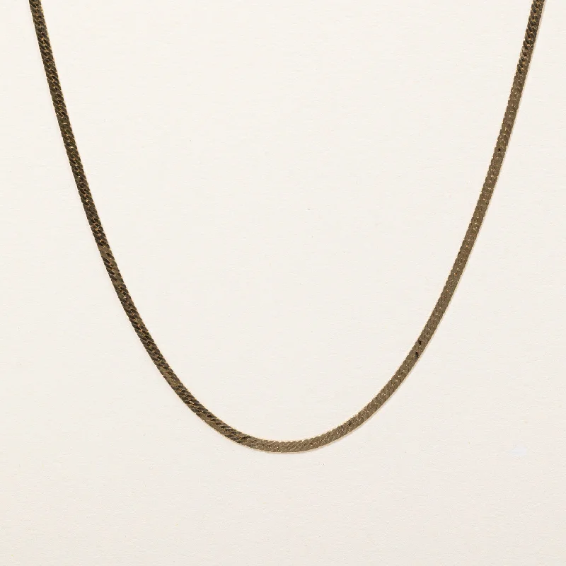 Bold druzy necklaces-14k Yellow Gold Herringbone Chain | 16" |