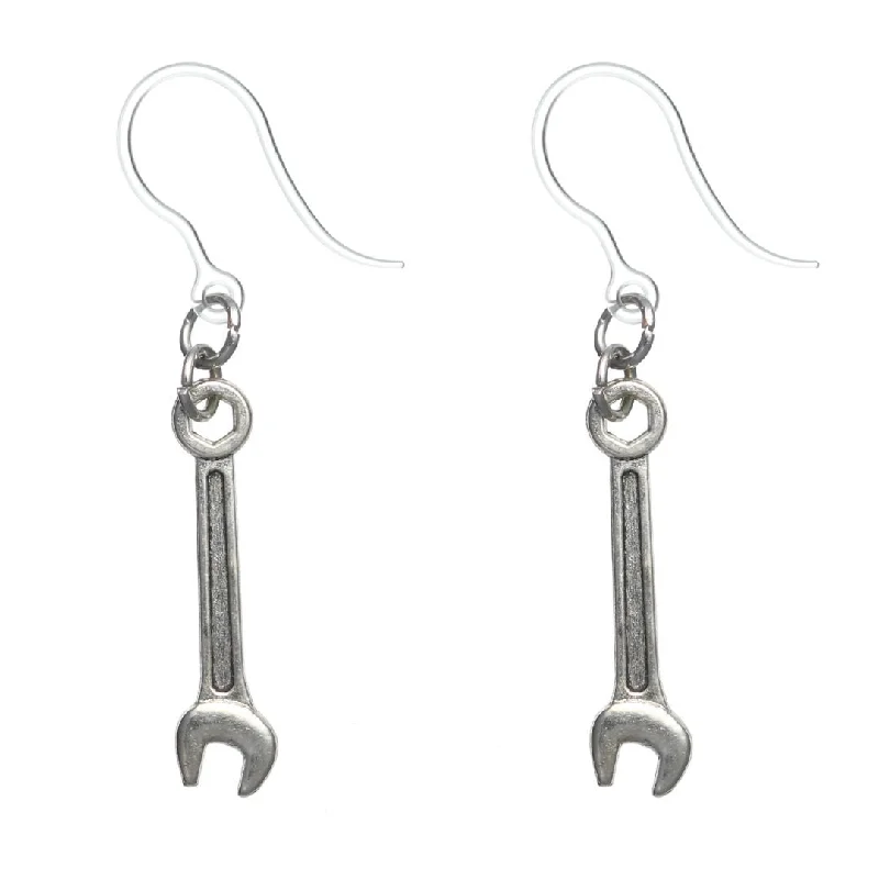 Wrench Dangles Hypoallergenic Earrings for Sensitive Ears Made with Plastic Hooks