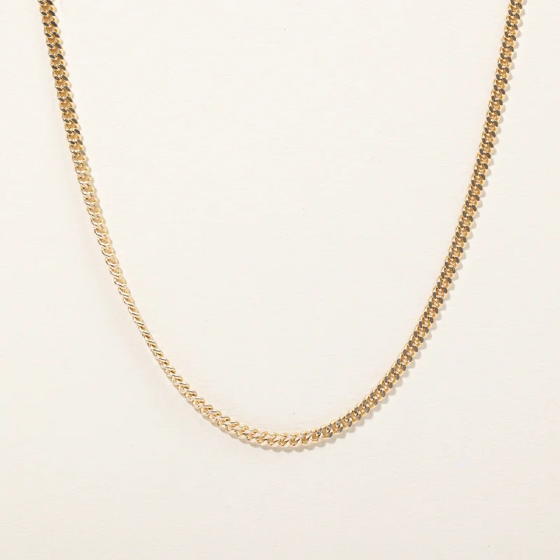 Chunky gem necklaces-10k Yellow Gold Curb Link Chain | 22" |