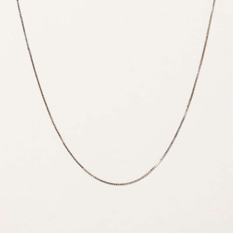 Fine beaded necklaces-14k White Gold Box Link Chain | 20" |