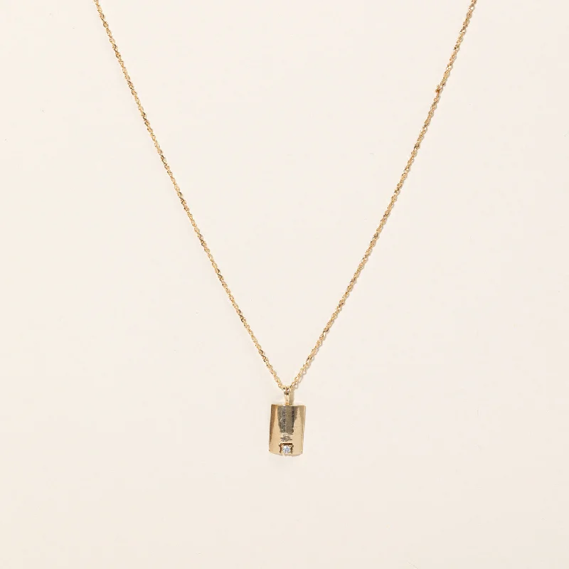 High bar necklaces-Diamond Pendant & Necklace | 0.03ct | 19" |