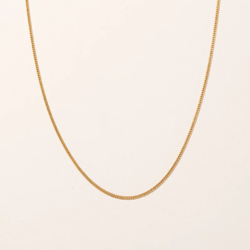 Rustic silver necklaces-Italian 18k Yellow Gold Curb Link Chain | 24"