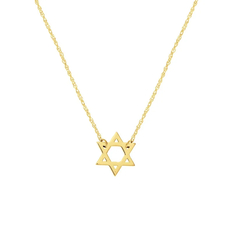 Oval charm necklaces-14K Yellow Gold So You Mini Star Of David Necklace