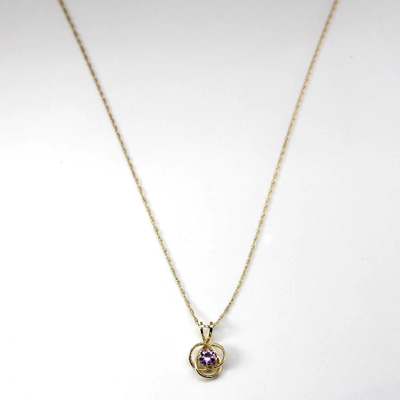 Full crescent necklaces-Amethyst Pendant Necklace | 0.15ct | 18"|