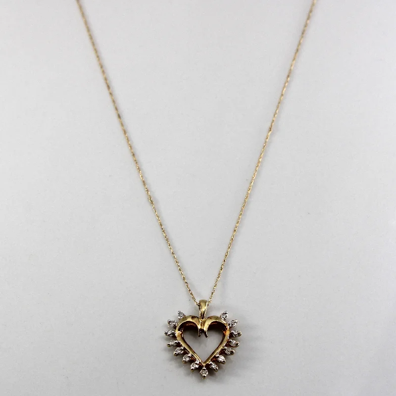 Tribal coin necklaces-Diamond Heart Pendant Necklace | 0.15ctw | 20"|