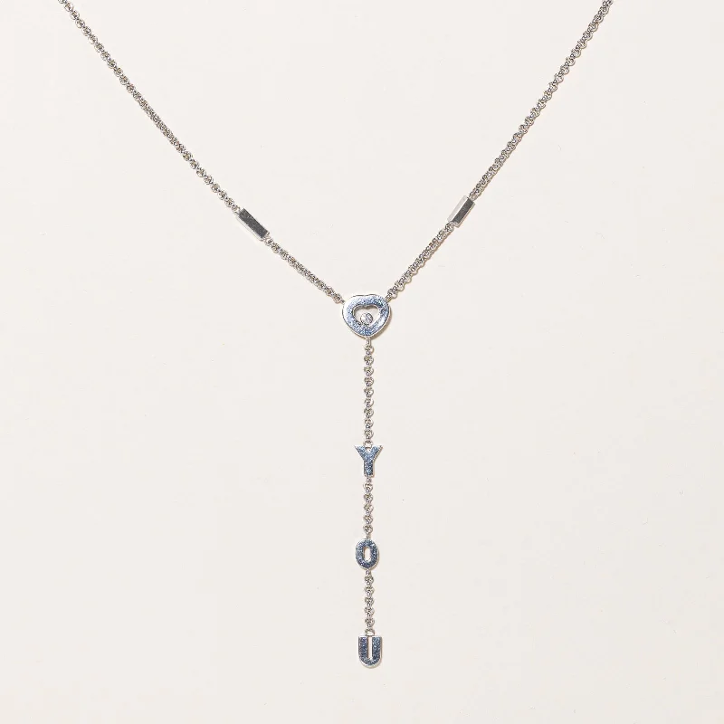 Cotton braid necklaces-Diamond "I <3 YOU" Necklace | 0.04ct | 17" |