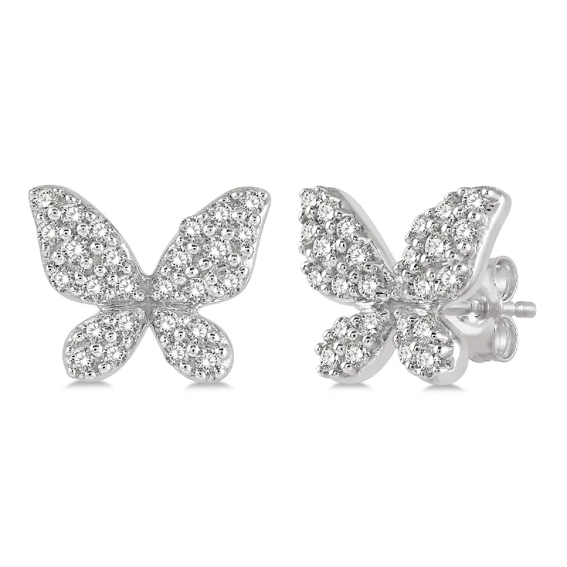 Fused metal earrings-Ashi .20ctw Diamond Butterfly Stud Earrings