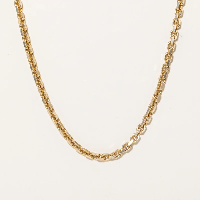 Thick chain necklaces-Italian 14k Yellow Gold Thick Faceted Rolo Chain | 18" |