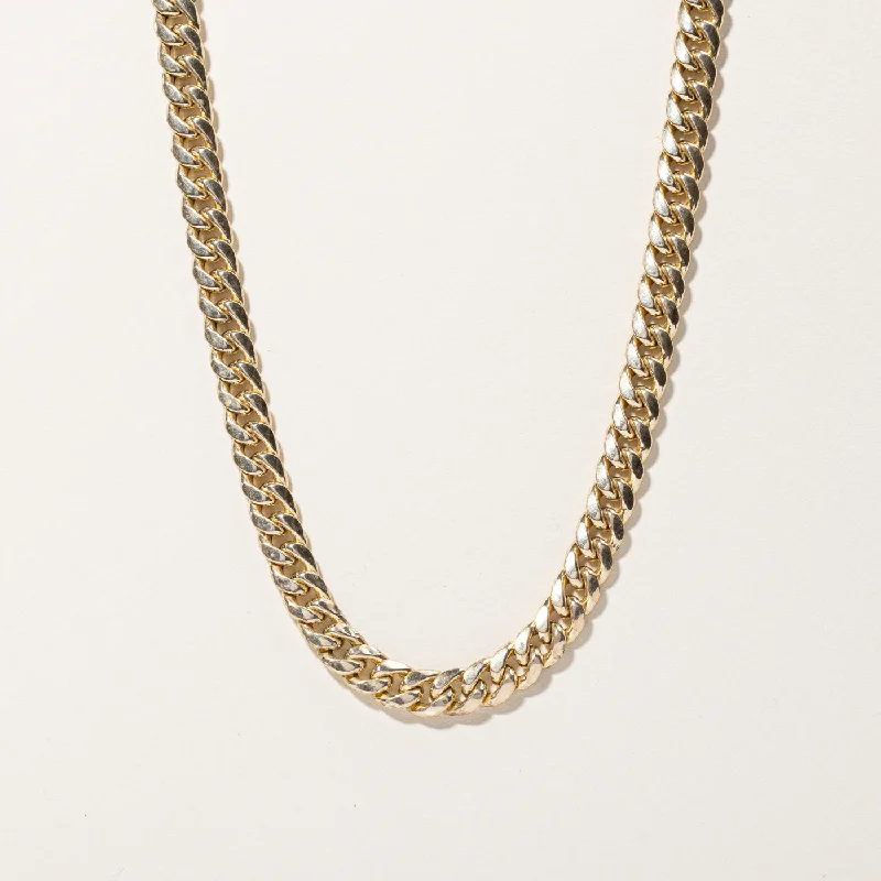 Lock clasp necklaces-Yellow Gold Cuban Link Chain | 22"|