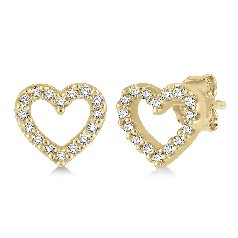 Light drop earrings-Ashi .10ctw Diamond Heart Stud Earrings