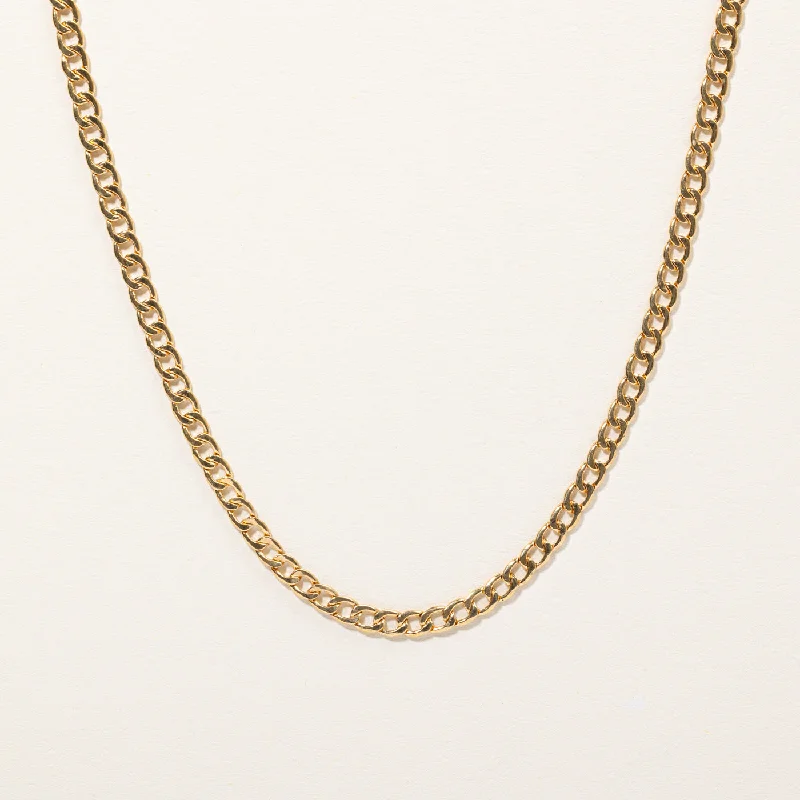 Bold bar necklaces-Italian 18k Yellow Gold Curb Link Chain | 20" |