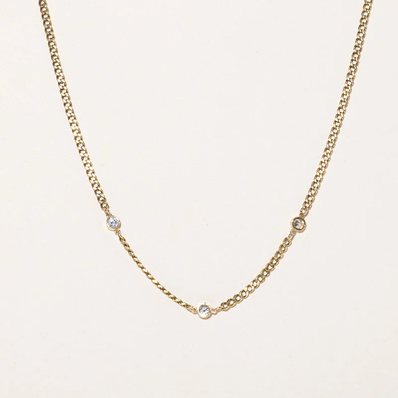 Garnet drop necklaces-Diamond Chain Necklace | 0.63ctw | 17" |