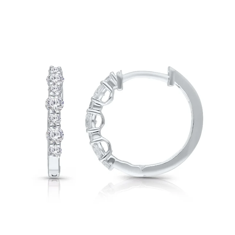 Art deco drop earrings-Kallati .60ctw Lab Grown Diamond Hoop Earrings