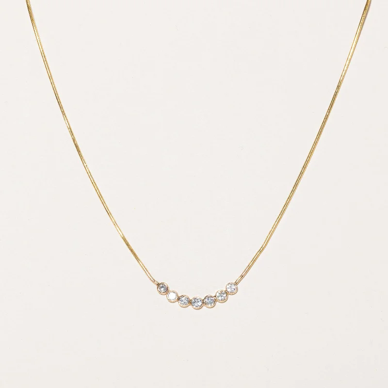 Gem weave necklaces-Diamond Scoop Pendant Necklace | 0.84ctw | 16.5" |