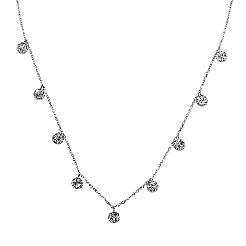 Organic woven necklaces-Diamond Dangle Necklace 1/2Ctw