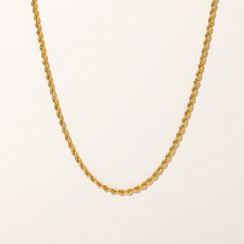 High bar necklaces-14k Yellow Gold Rope Chain | 22" |