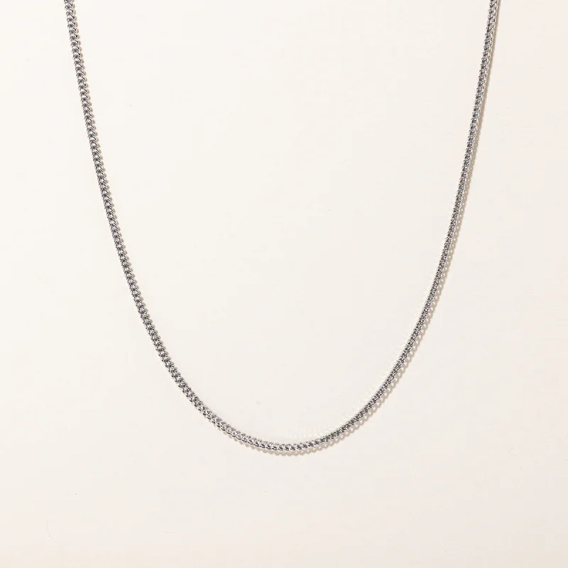 Cotton braid necklaces-10k White Gold Wheat Chain | 24" |