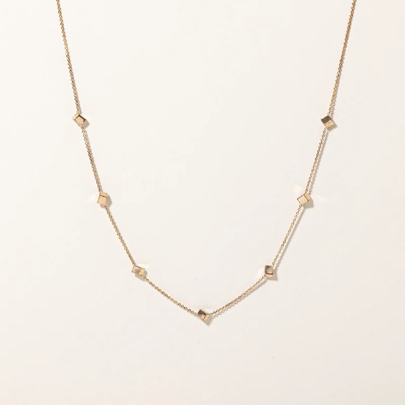 Astro sign necklaces-14k Yellow Gold Satellite Cube Necklace | 20" |