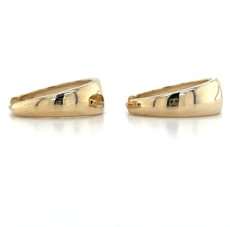 Cebu tile earrings-9ct Yellow Gold Tapered Hoop Earrings