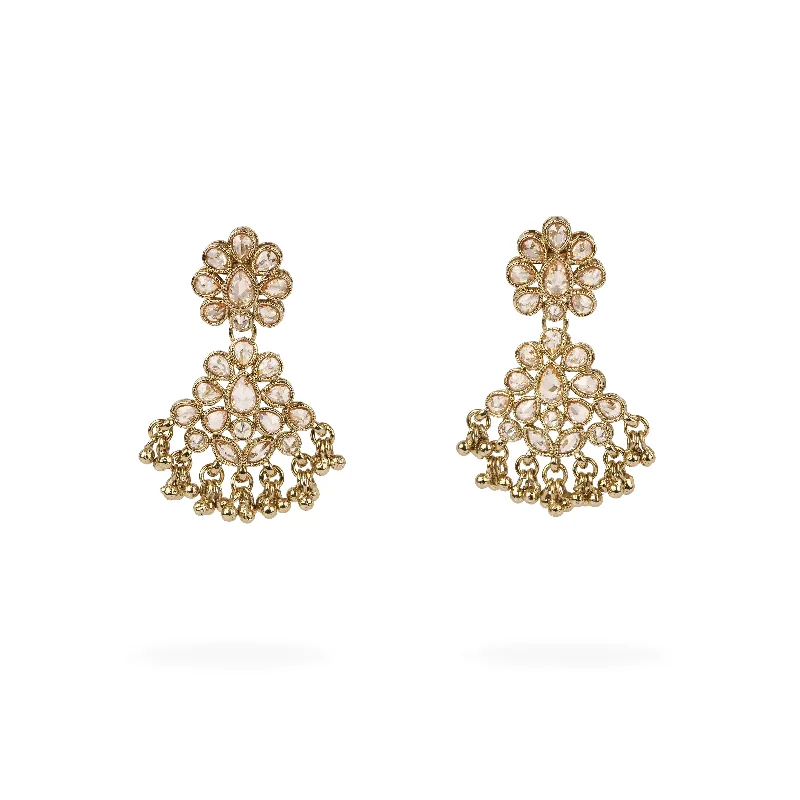 Spinel earrings-Mehak Small Drop Earrings in Antique Gold