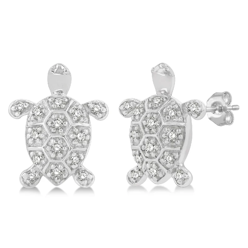 Aged medallion earrings-Ashi .15ctw Diamond Turtle Stud Earrings