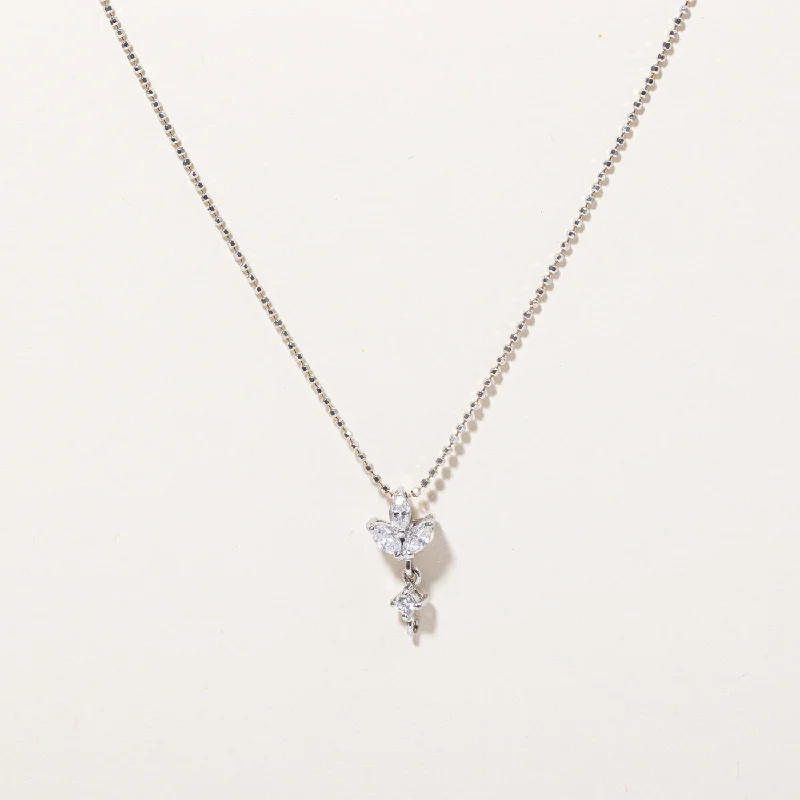 Petal motif necklaces-Diamond Pendant & Necklace | 0.48ctw | 16" |