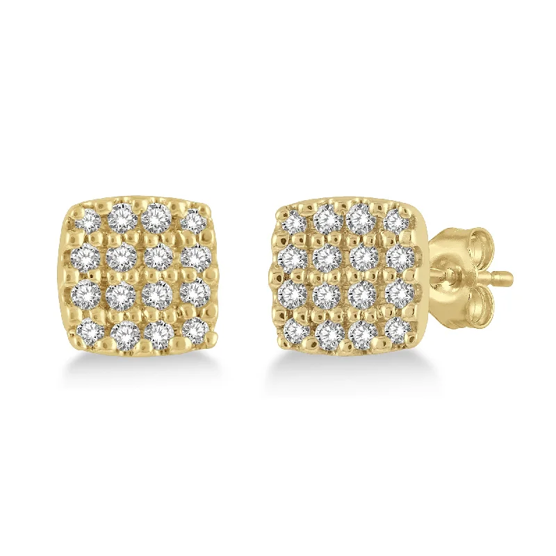 Smooth art earrings-Ashi .12ctw Diamond Cushion Stud Earrings