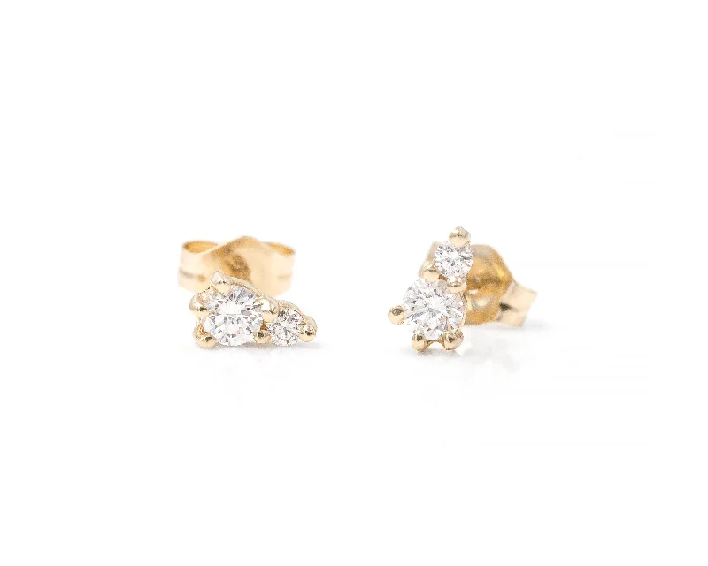 Pink gold earrings-Brea Brilliant Cut Studs