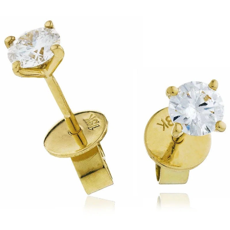 Guardian eye earrings-Sabina ROUND BRILLIANT DIAMOND FOUR CLAW SOLITAIRE STUD EARRING