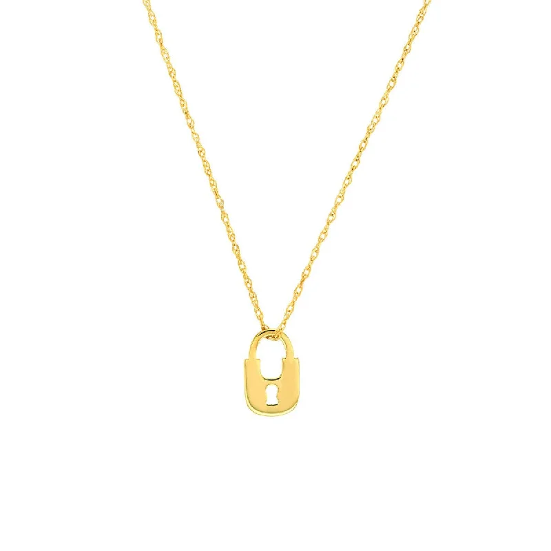 Spinel necklaces-14K Yellow Gold So You Mini Lock Adjustable Necklace