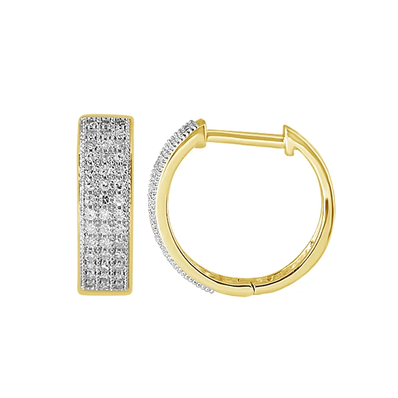 Full crescent earrings-1/4ctw Diamond Hoop Earrings