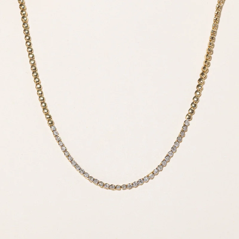 Bent pendant necklaces-Diamond Necklace | 1.02ctw | 16.5" |