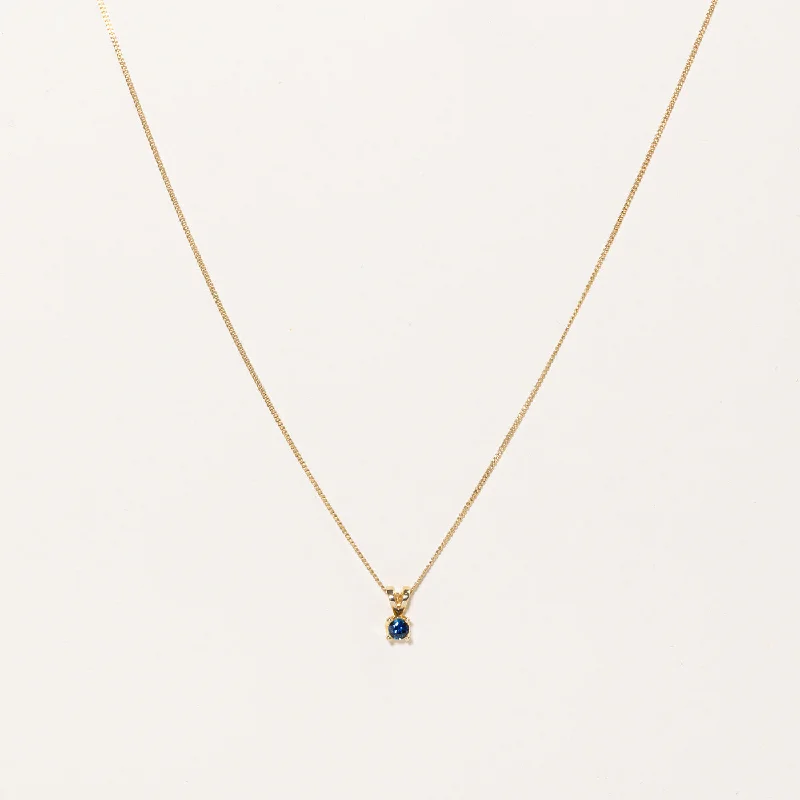 Chic art necklaces-Birks' Sapphire Pendant & Necklace | 0.25ct | 18" |