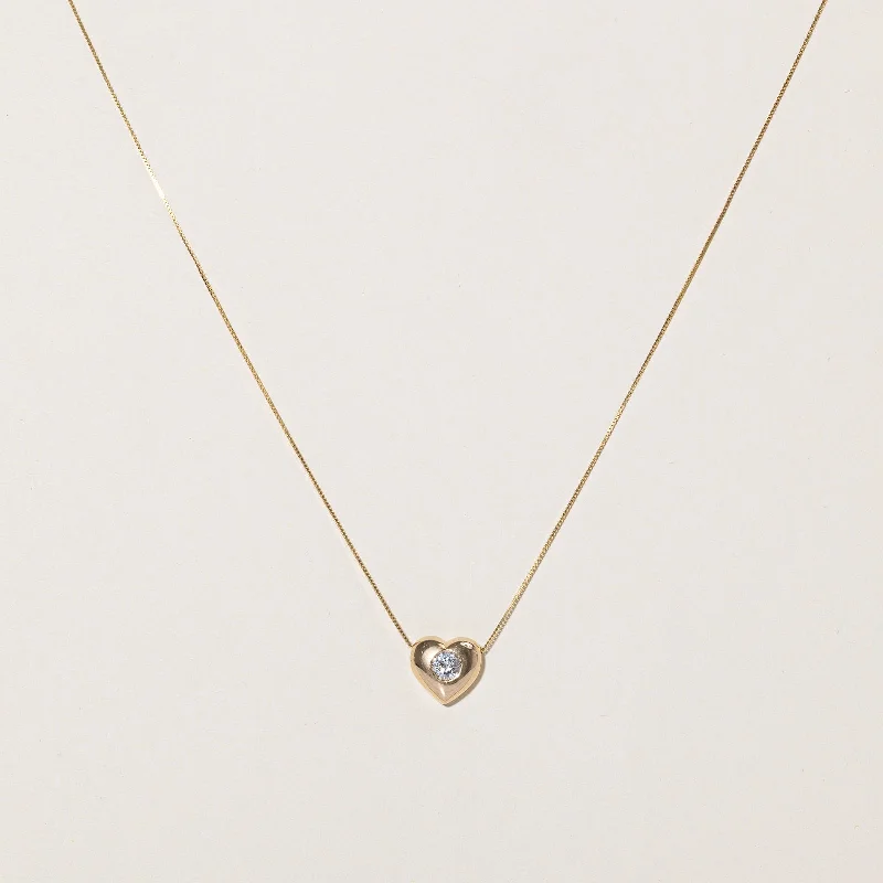 Bead-twisted necklaces-Diamond Heart Necklace | 0.29ct | 18" |