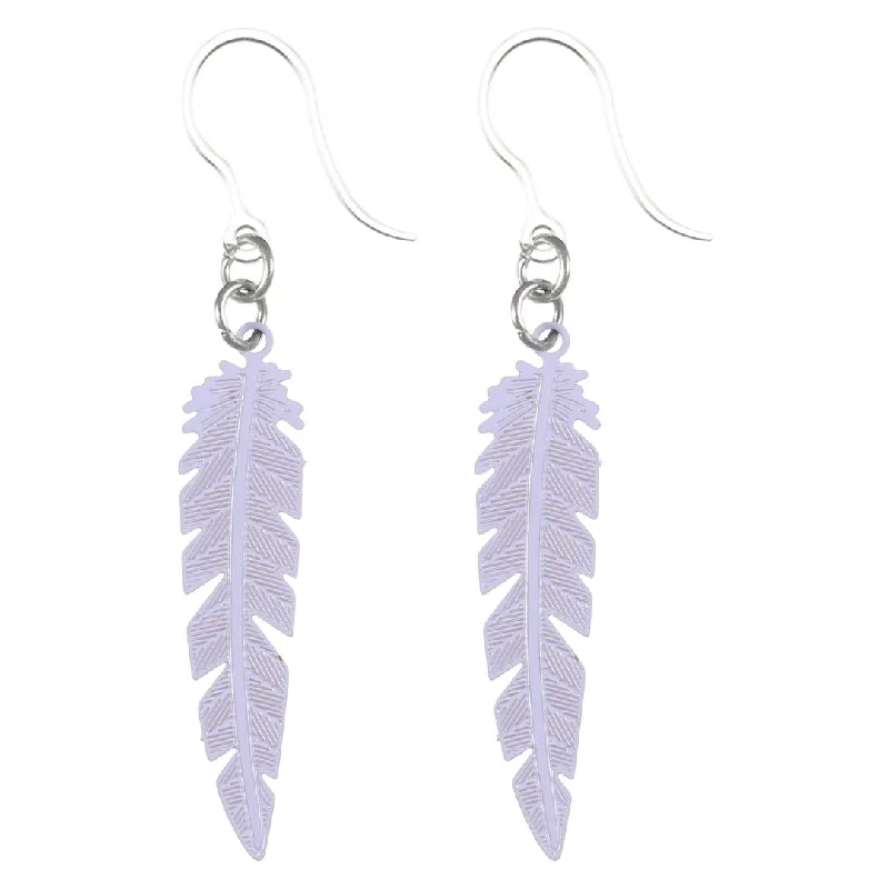 Dainty Feather Dangles Hypoallergenic Earrings for Sensitive Ears Made with Plastic Posts