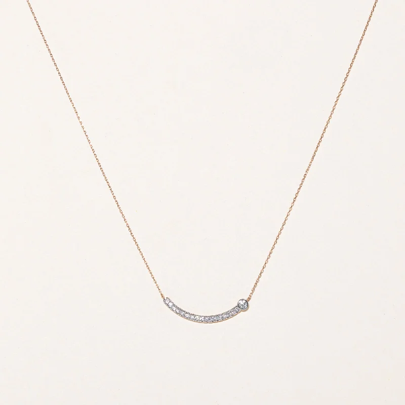 Silk cord necklaces-Diamond Scoop Pendant Necklace | 0.24ctw | 18" |