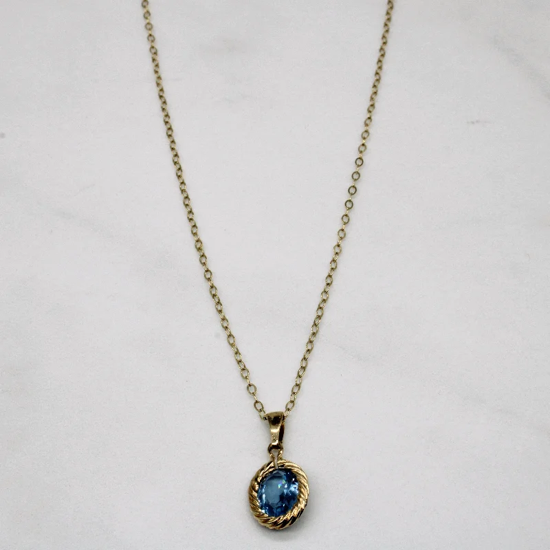 Woven link necklaces-Synthetic Spinel Pendant & Necklace | 1.00ct | 18" |