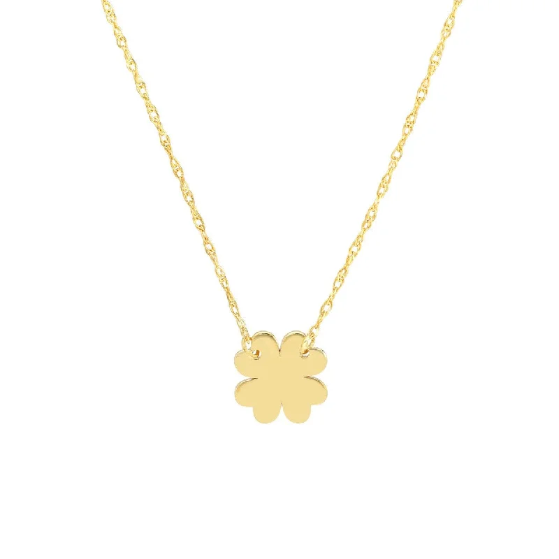 Lock clasp necklaces-14K Yellow Gold So You Mini 4-Leaf Clover Adj Necklace