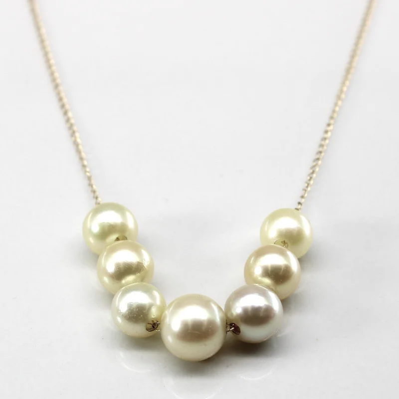 Freshwater pearl necklaces-Pearl Gold Necklace | 16"|