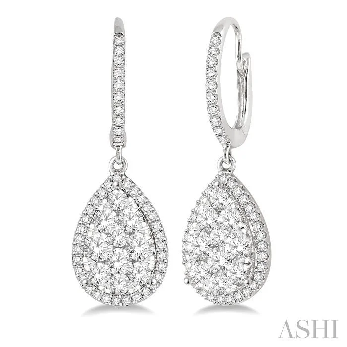 Nine-tier earrings-PEAR SHAPE HALO LOVEBRIGHT ESSENTIAL DIAMOND EARRINGS