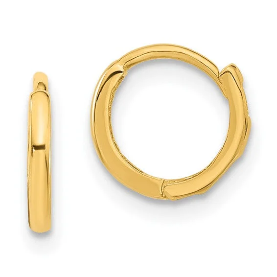 Sleek hoop earrings-14k Yellow Gold Madi K Children's Hinged Hoop Earrings