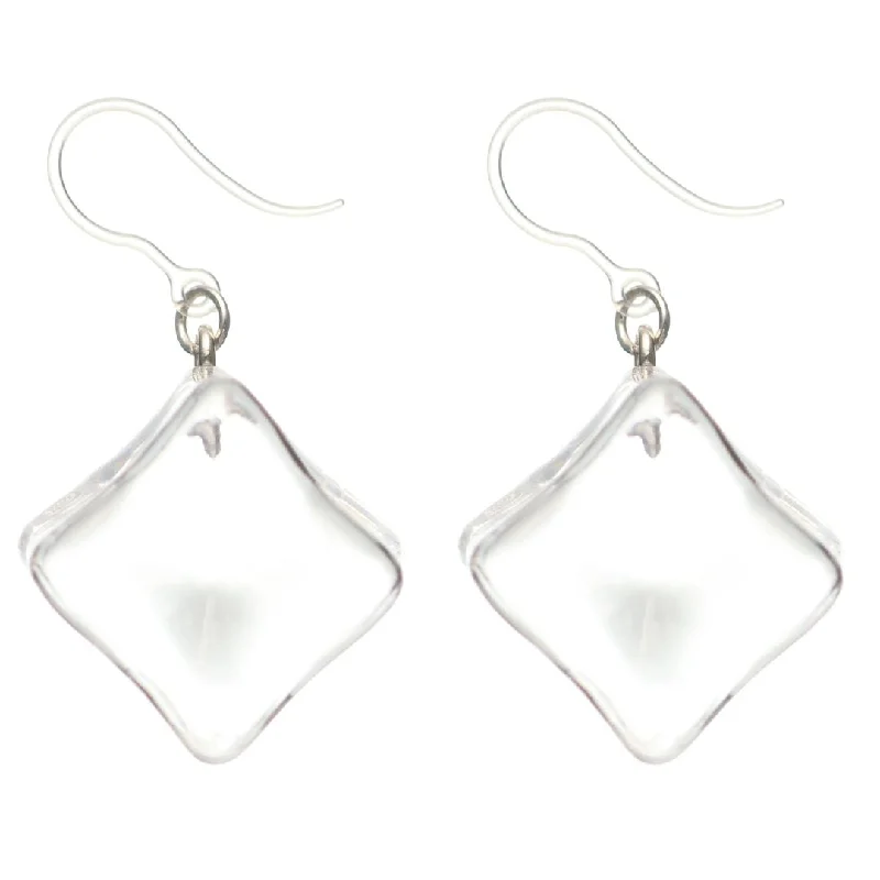 Exaggerated Ice Cube Dangles Hypoallergenic Earrings for Sensitive Ears Made with Plastic Posts