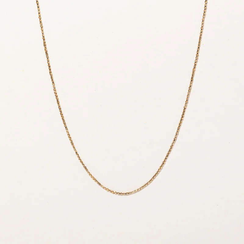 Wool thread necklaces-Italian 14k Yellow Gold Box Link Chain | 18" |