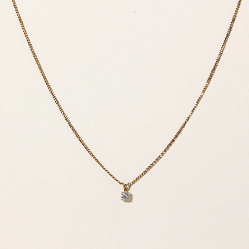 Oval charm necklaces-Solitaire Diamond Pendant Necklace | 0.28ct | 18"|