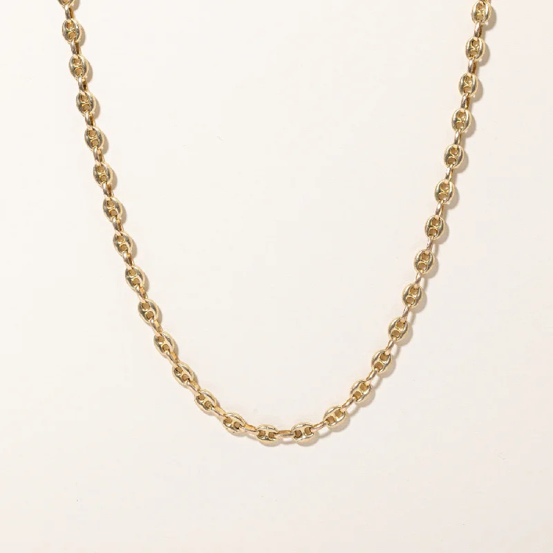 Spinel necklaces-10k Yellow Gold Puffed Anchor Link Chain | 28" |